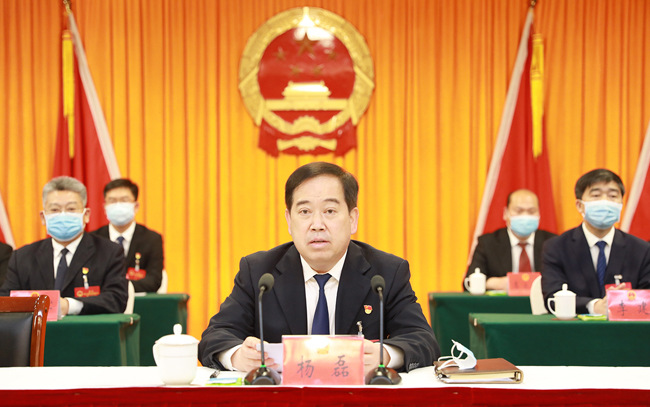 大会主席团成员杨磊,卢继成,李备战,李怀琛,胡义胜,郑爱珍,孙启卫,周